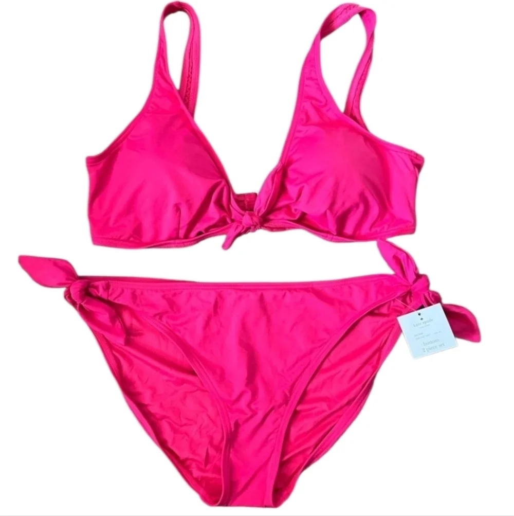 Kate Spade Rose Jam Bikini Set Ties NEW Womens Size XL